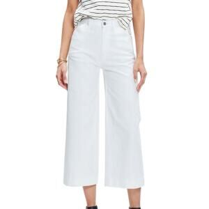 NWT Madewell Pure White Wide Leg Crop Denim High Rise Jeans Women’s Size 31